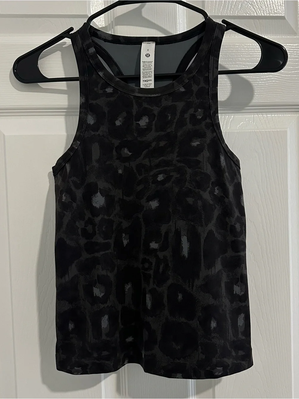 Lululemon Align Waist-Length Racerback Tank Spray Leopard Black Multi Size 6-NWT
